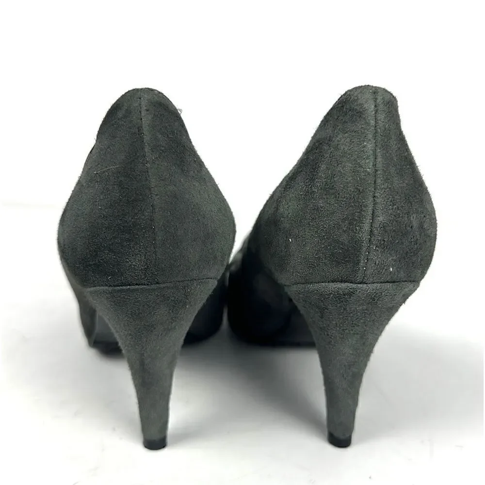 New Andrea Morelli Italy Gray Suede Pumps Heels EUR 36 US 6